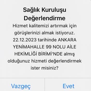 E-NABIZ'da Almadığım Hizmet İçin Yanlış Bilgilendirme Mesajı Ve Kaydı