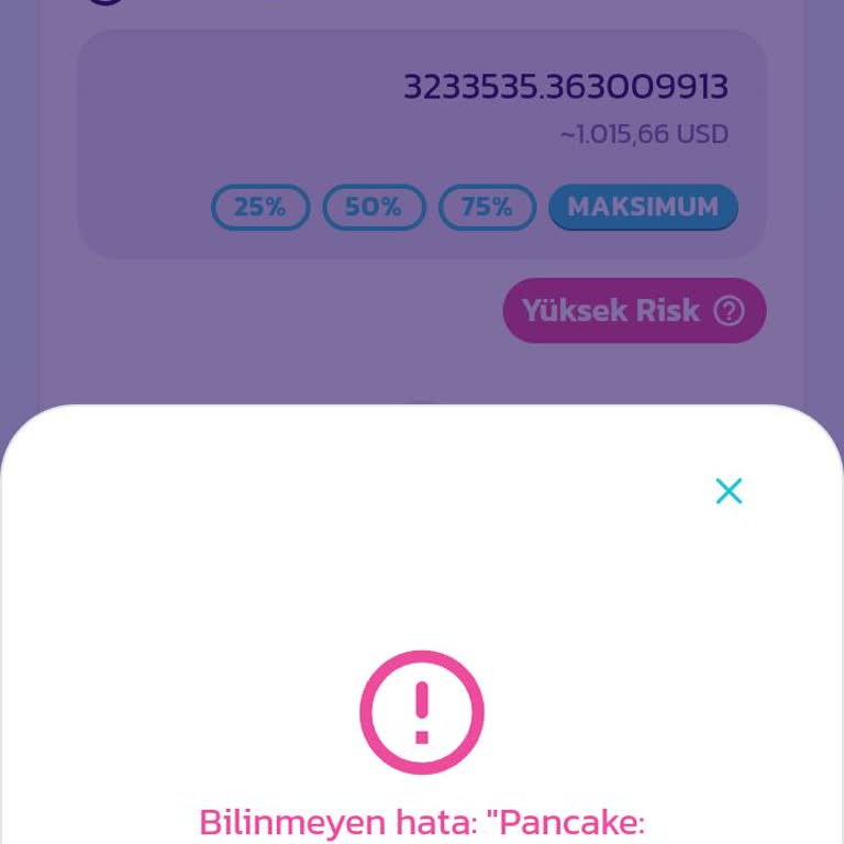 Pancakeswaptan Aldığım Coini Satamıyorum.