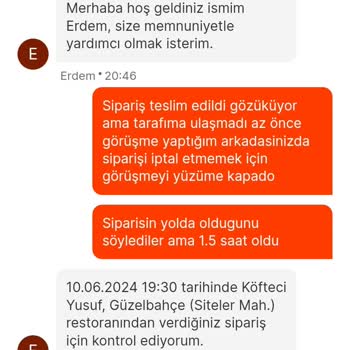 Migros Yemek Ve Köfteci Yusuf Sipariş Teslim Edildi Sorunu