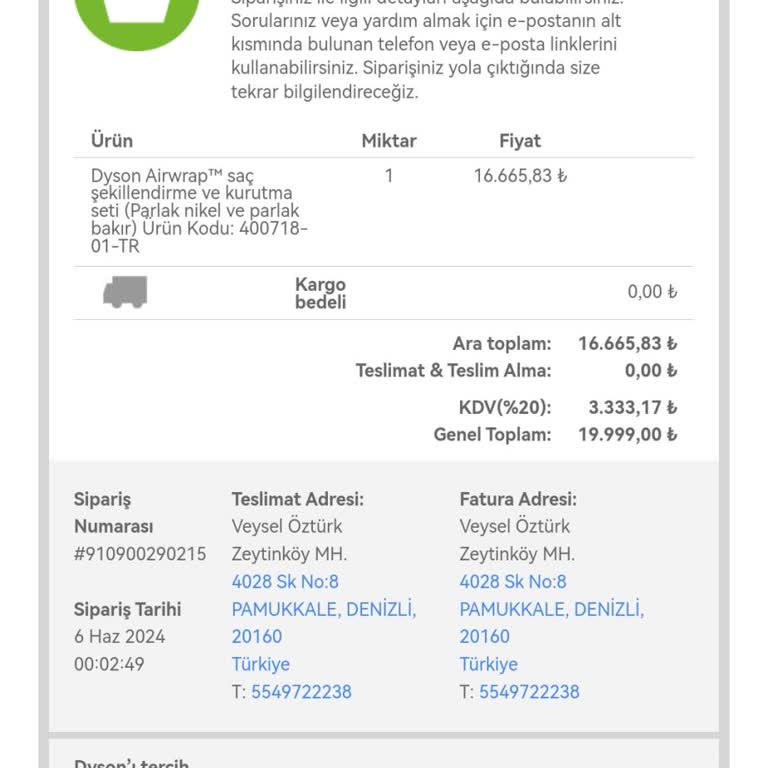 Dyson Ne Ürünümü Gönderdi Ne De Para İadesi Yaptı. Muhatap Yok.