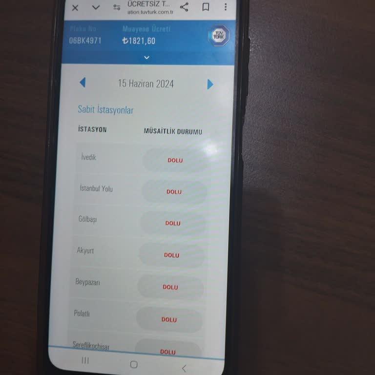 Tuvturkrandevu.com (özel site) Muayene İstasyonları Her Gün Dolu