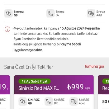 Vodafone Fahiş Tarife Fiyatı Artışı