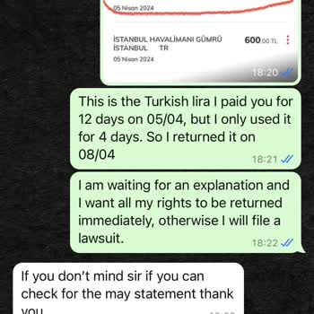 Dollar Rent a Car Dubai Dollar Car Rental Depozito İadesi Yapmıyor