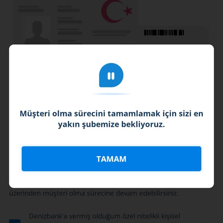 Denizbank MobilDeniz Müşteri Olurken Sürekli Şubeye Yönlendirmesi
