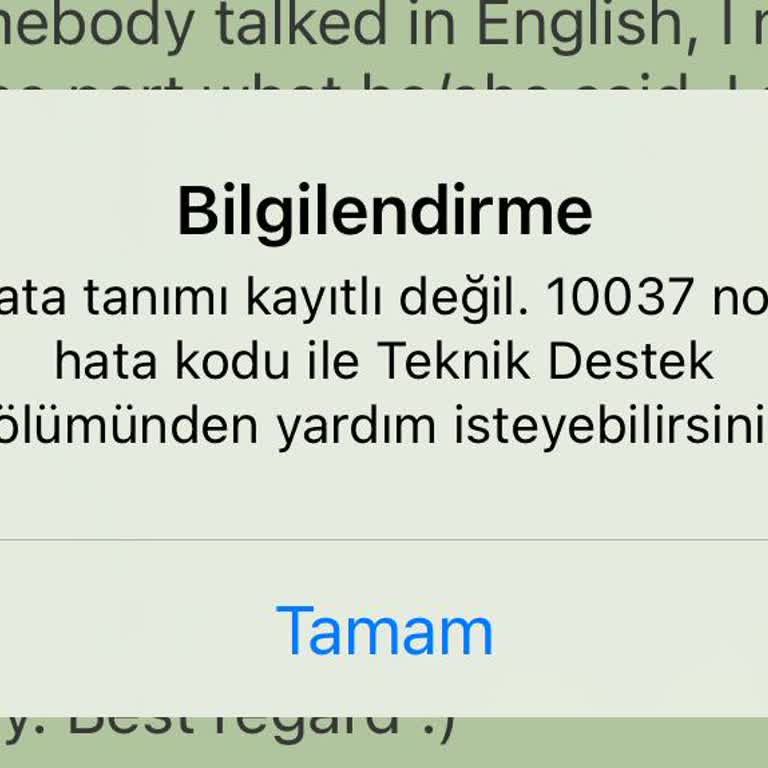 Sahibinden 10037 Kod Hatası