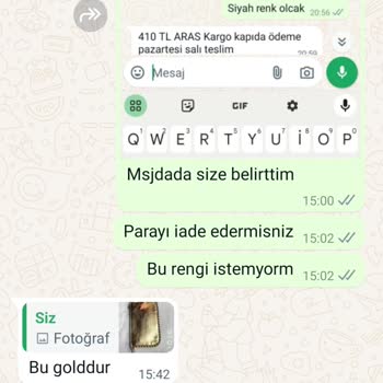 Canta_hanzade (Instagram) Yanlış Renk Çanta Ve İade Sorunu