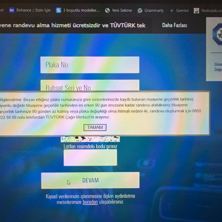 TÜVTÜRK Muayene Alamıyorum Acil Yardım