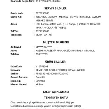 Vestel Klimam 3 Yıldır Su Damlatıyor Ve Buna Bir Çözüm Bulunamadı