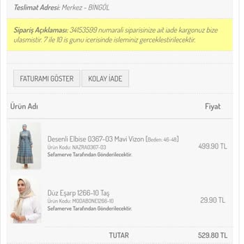 Sefamerve İade Ücretimi Ödemiyor