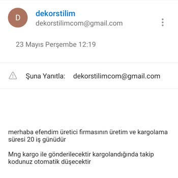 Dekorstilim Şikayet Gelmeyen Ürün