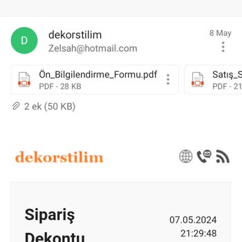Dekorstilim Şikayet Gelmeyen Ürün