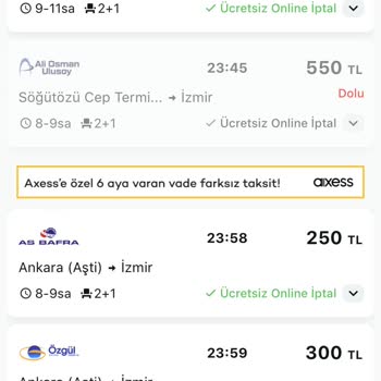 En Uygun Fiyat Ve Kalkış Saati Hk.