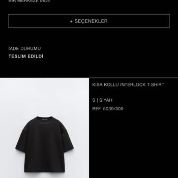 Zara Ürünü İade Etmeme Rağmen İademi Yapmıyor.