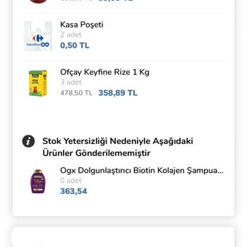 Carrefour SA Eksik Ürün Gönderip Ücret İadesini Yapmıyor