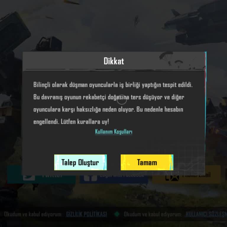 PUBG (Pubgmobile.com) Hesabım Ban Yedi Lütfen Yardımcı Olun