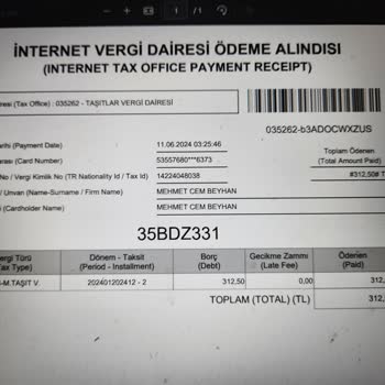 GİB Sonradan Üretilen Ceza Ve Ödenen Taşıt Vergisi