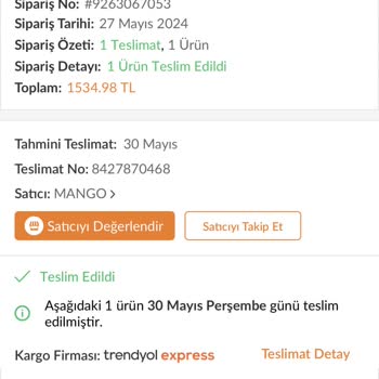 Altınyıldız Bana Ait Olan Ürünü Teslim Etmiyor