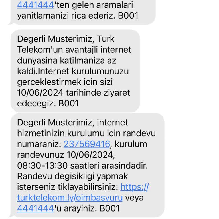 Türk Telekom Randevuya Gelmeme Mağduriyet