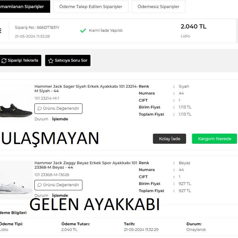 Hammer Jack Memnuniyet, Eksik Ürün Ve Para İadesi Sorunu