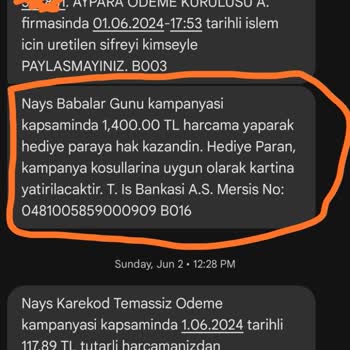 Nays Kazandığım Hediye Paramı Hesaba Yatırmadı