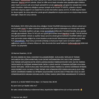 Vestel Yetkili Online Bayii Müşteri İletişimi Değerlendirmesi