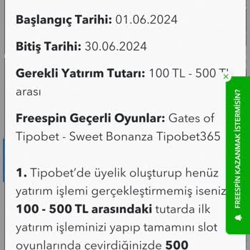 Tipobet365.com Bonus Kampanyasının Yazan Kural Gereğini Yapmadı.