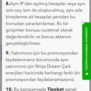 Tipobet365.com Bonus Kampanyasının Yazan Kural Gereğini Yapmadı.