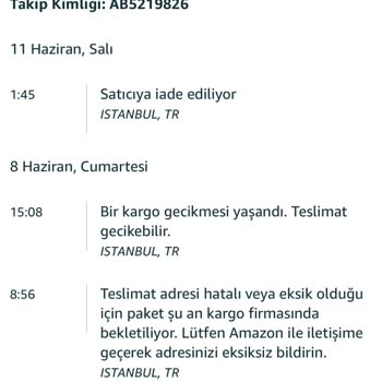 Amazon.com.tr Ve Kolay Gelsin Kargo Firmasının İşlerini Yapmaması