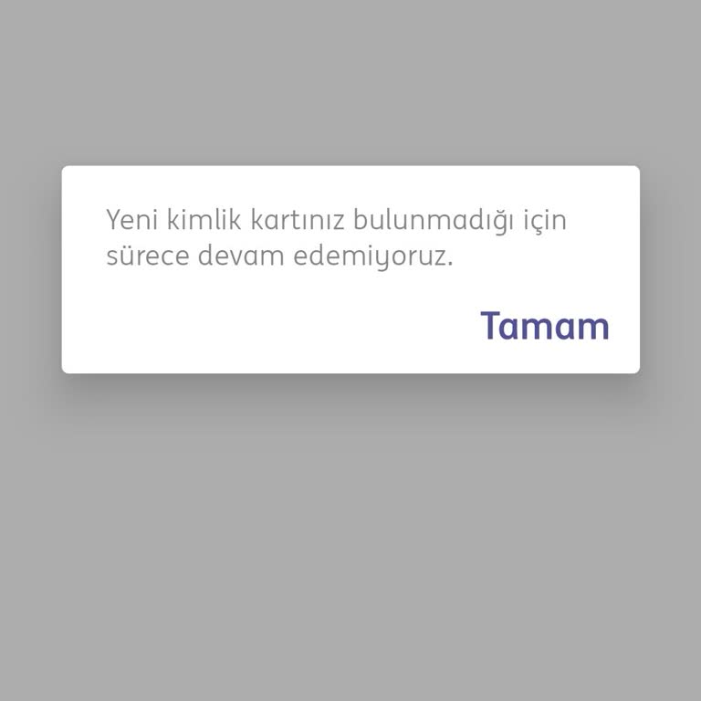 ING Mobil Yeni Kimlik Kartı Yok Hatası