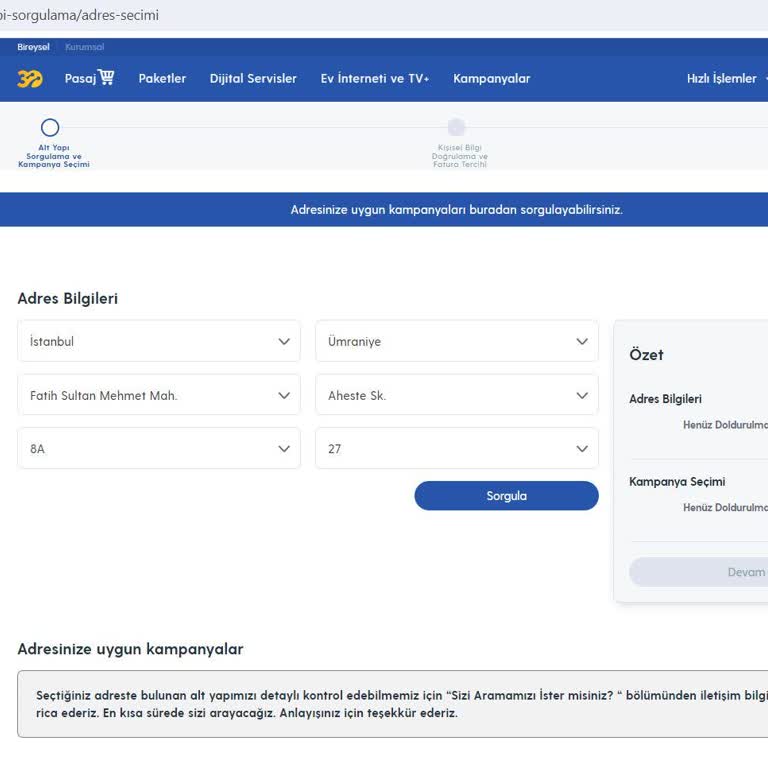 Superonline İnternet Başvurusu Yapamıyorum