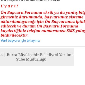 Bursa Büyükşehir Belediyesi Belediye Başkanına Duyuru