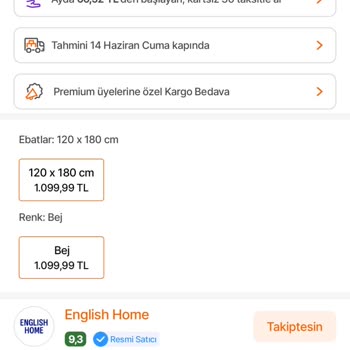 English Home Yanlış Ürün Gönderimi