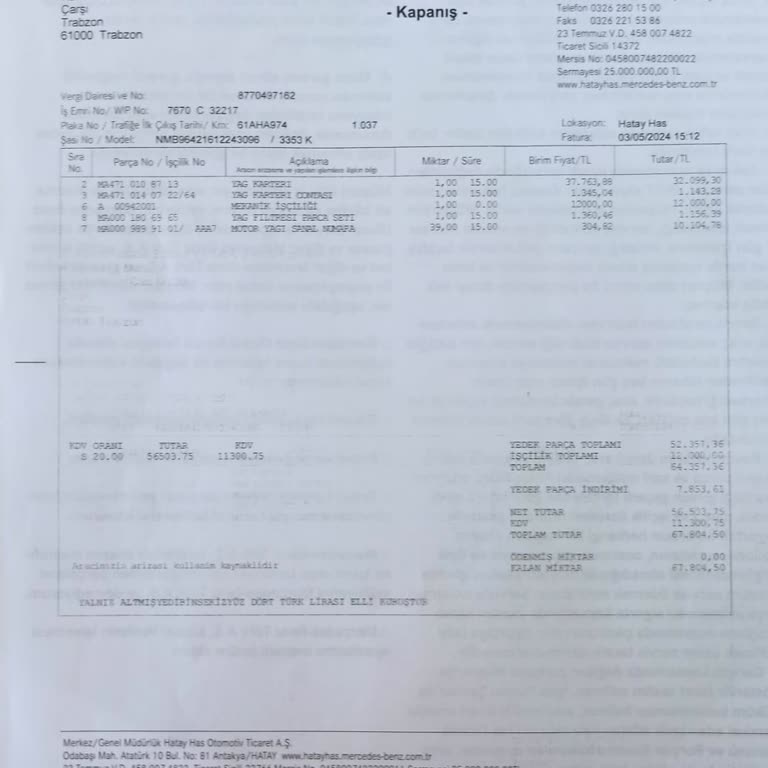 Mercedes Hatay Has Otomotiv Tarafından Mağdur Edilmem