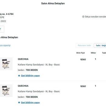 Decathlon Paslanan Kamp Sandalyesi