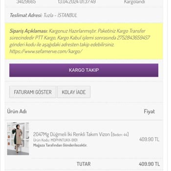 Sefamerve İade Talebi Ve Ürün Teslimatı Sorunu