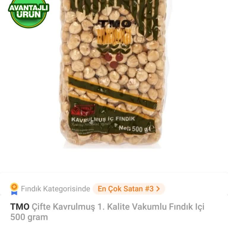 Toprak Mahsulleri Ofisi (TMO) Tarım Kredi Kavrulmuş Fındık Stokçuluk.