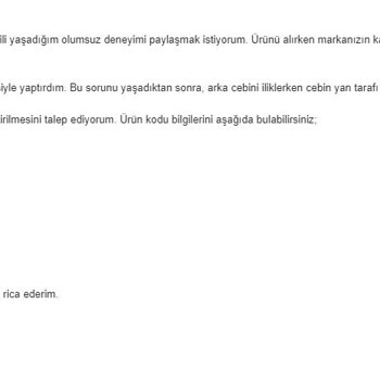 W Collection Keten Pantolonun Kalite Sorunları Ve Değişim Talebi