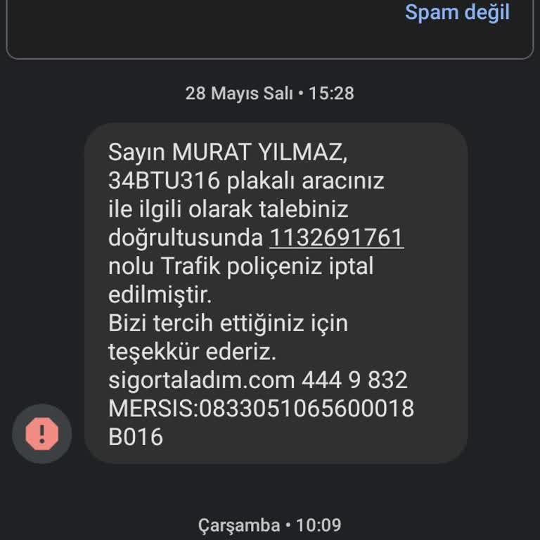 sigortaladım.com Sigortaladım Firması Poliçe İptali Paramı Alamıyorum