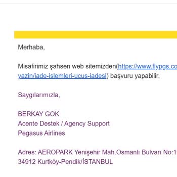 Pegasus Ücret İadesi Alamama