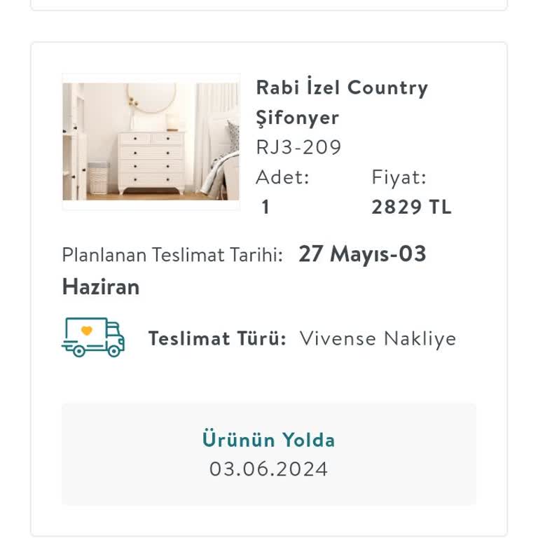 Vivense Ürünümün Elime Henüz Ulaşmaması