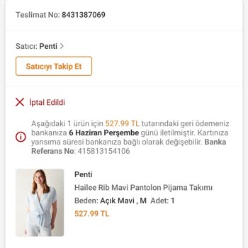 Trendyol Siparişimin Sebepsizce İptal Edilmesi