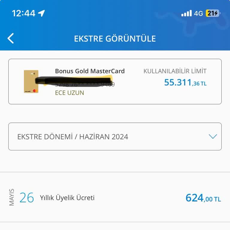 Denizbank Kartımdan Kesilen 624 TL Yıllık Kart Ücret İadesi