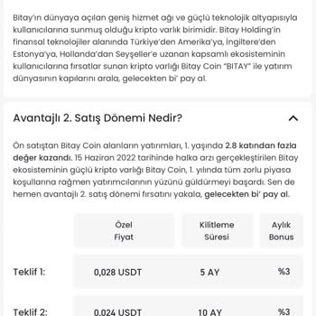 Bitay Coin Satım Yapılmıyor
