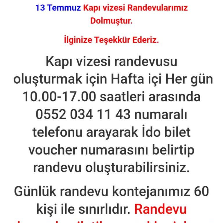 Ido Kapı Vizesi Acentesine Ulaşılamıyor