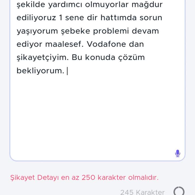 Vodafone Şebeke Çekmiyor Mağdur Ediliyoruz.