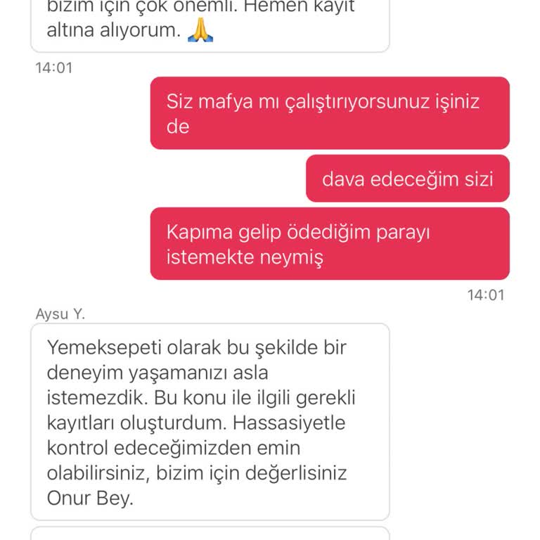 Yemeksepeti Yanlış Sipariş Ve Kötü Müşteri Hizmeti Deneyimi