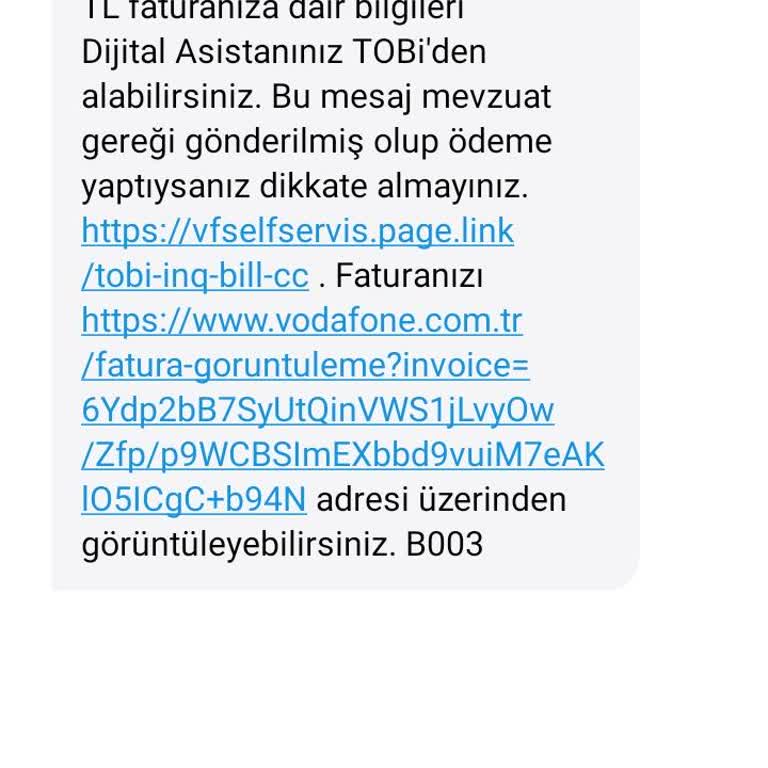 Vodafone Yüksek Fatura Geldi