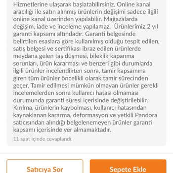 Trendyol Pandora Bileklik Garanti Sürecinde Mağduriyet Yaşadım