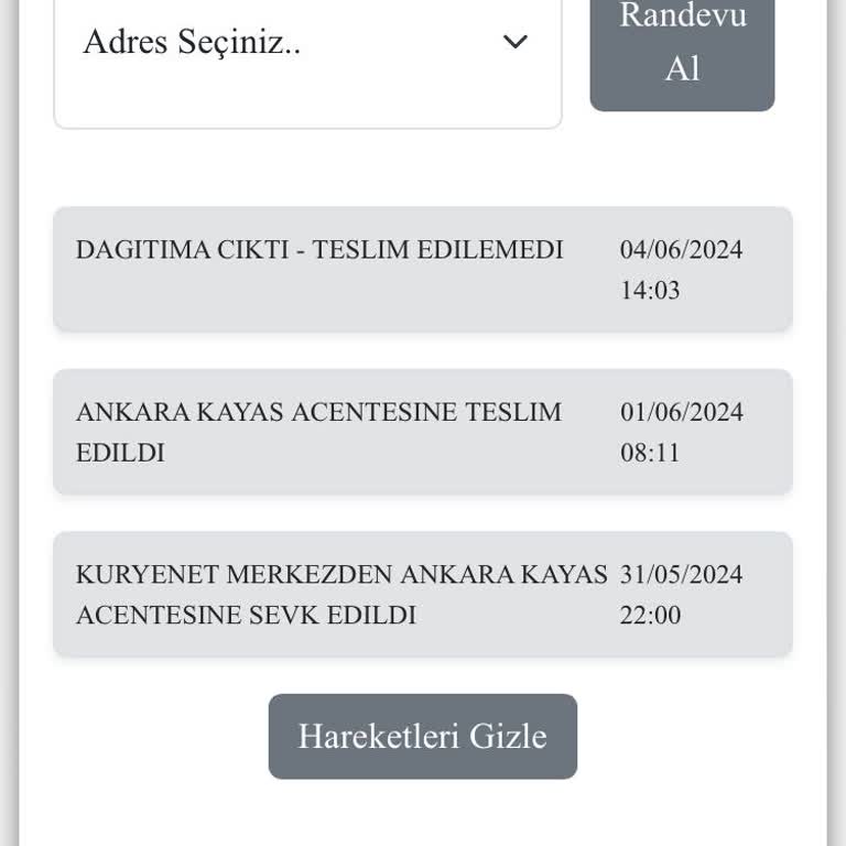 Kuryenet Kartım Teslim Edilemiyor
