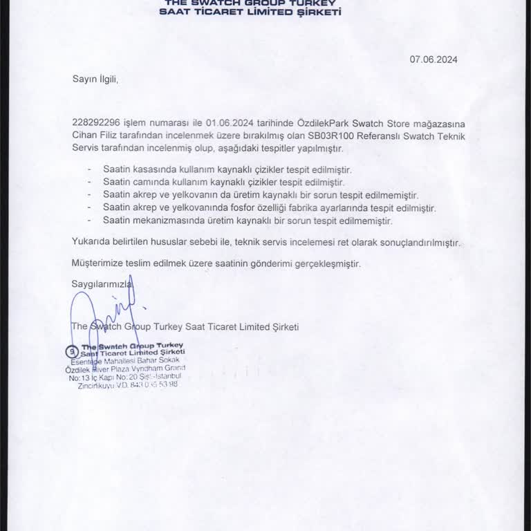 Swatch Sattığı Ürünün Kusurunu Kabul Etmiyor!